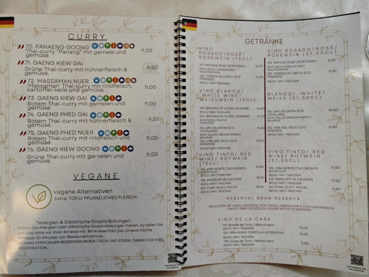 Menu Restaurante Ruen Thai (Tenerife)-1